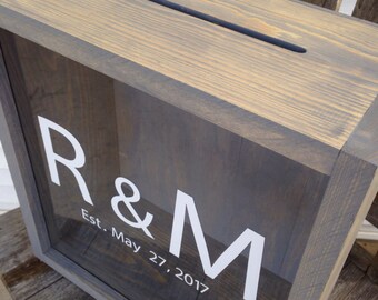 Wedding Card Box-Personalized Shadow Box-Honeymoon Fund-Card Box-mr and mrs-Gifts for ghe couple-Money Box