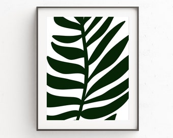 Palm Leaf Print, Tropical Art, Palm Frond Art, Green Decor, Popular Art, Palm Tree Decor, Tropical Decor, Wall Art, Download Print, Poster