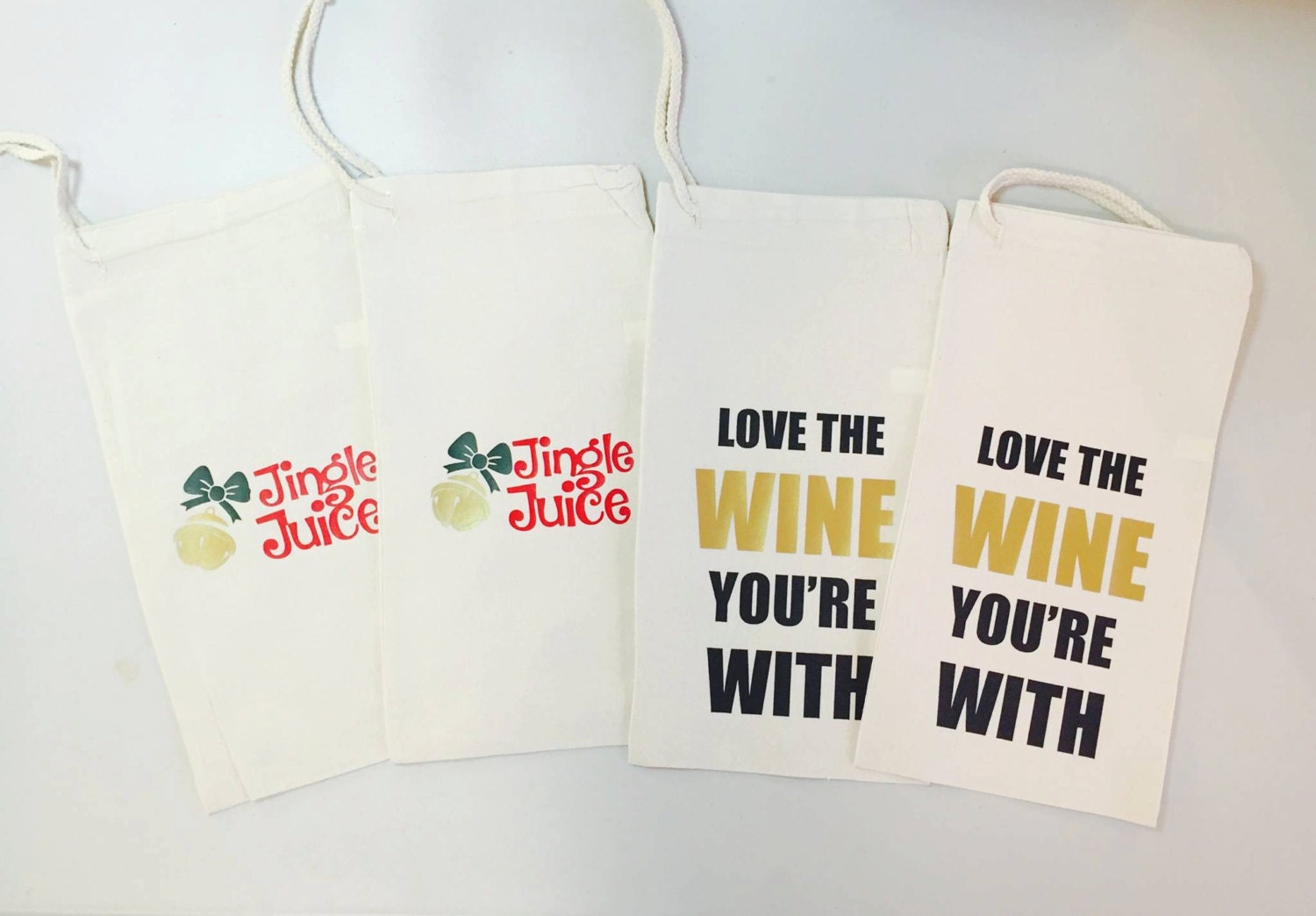 Canvas Wine Gift Bags
