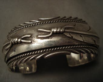 More Unique And Fascinating Vintage Navajo Ben Begaye Silver Feather Bracelet