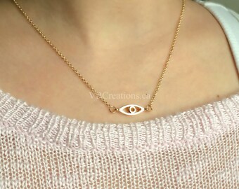 Evil Eye Necklace - Evil Eye Jewelry - Symbol Necklace - Symbol Jewelry - Protection Jewelry - Dainty Chain - Silver - Gold - Mother Gift