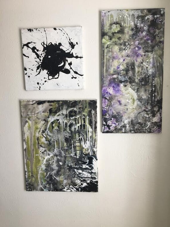 Items similar to ORIGINAL Edgy Abstract Wall Art. Colorful Modern Funky