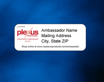 Plexus return address labels, 2.5" x 1", customized