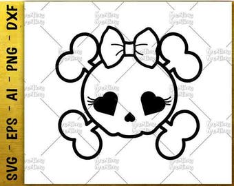 Sugar Skull SVG Cute Love sugar skull svg tee design cut cuttable cutting files Cricut Silhouette Instant Download vector SVG png eps dxf