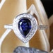 2.0 ct Round Cut Designer Blue Moissanite Ideal 3-prong Martini Style Solit