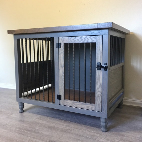 Single Dog kennel handmade solid wood Stain Finish