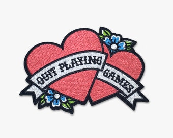90s Iron On Patch - Backstreet Boys - Quit Playing Games (Pink)