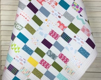 Baby Quilt, Patchwork Quilt, Patchwork Baby Quilt, Patchwork, Quilt, Scrappy Quilt, Modern Baby Quilt, Baby Bedding, Baby Shower, Cot Quilt