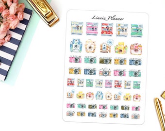 Camera (Matte planner stickers, perfect for planners)