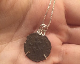 Ancient Roman Coin Sterling Silver Necklace