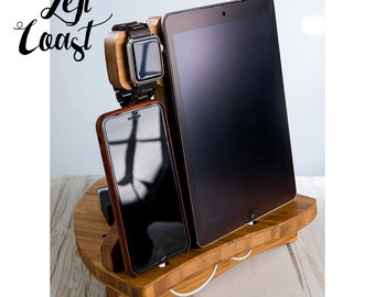 Apple Watch Charging Station Dock iPhone iPad Stand Android Her Men Women Wedding Bride Groom Boyfriend Includes USB