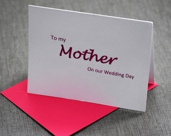 To My Mother Card, Mother of the Bride Card, Mother of the Bride Gift, Heat Pressed Foil Card