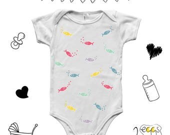 Fish onesie, Summer baby clothes, Cute baby onesies, Twin baby clothes, Hipster Baby Clothes, Newborn girl gift, baby clothes unisex, baby