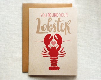 Lobster Wedding Card, Friends Wedding Card, TV Card, Engagement Card, Funny Wedding Card, Cute Wedding Card