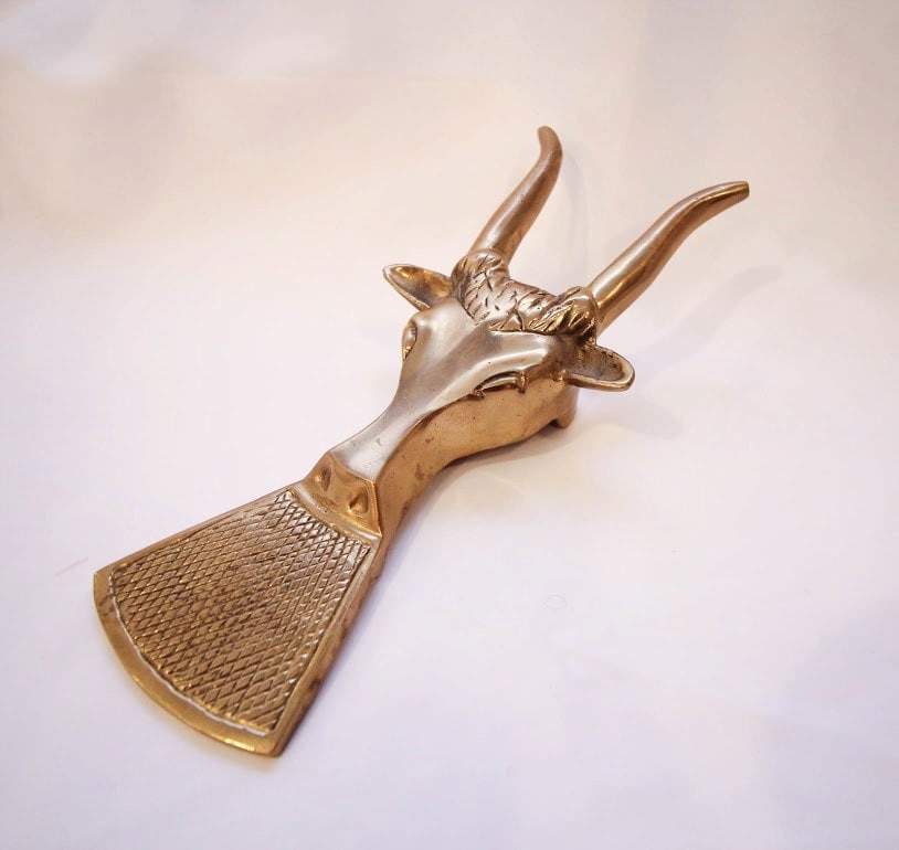 Brass Longhorn Steer Head Boot Jack