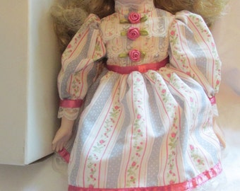 Schmid Porcelain Musical Doll plays Oh What a Beautiful Morning Mint in the box