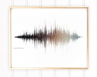 Custom Sound Wave Art, Valentines Day Gift, Gift for Wife, Waveform Art, Boyfriend Gift, Voice Wave Art, Framed Print Wall Art