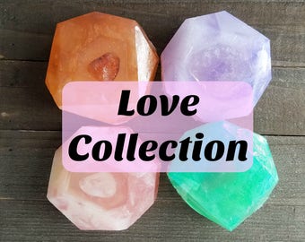 Crystal Reiki Soap | Love Collection | Crystal Soap | Reiki Crystal | Soap with Crystal | Amethyst Soap | Reiki Infused | Healing Crystal