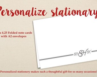 Personalized Stationary, Bridesmaid Gift, Personalized Note Cards, Thank You Note Cards, Custom Stationery, Stationery Set, Calligraphy CS02