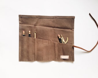 Waxed Canvas Pen/Pencil Roll