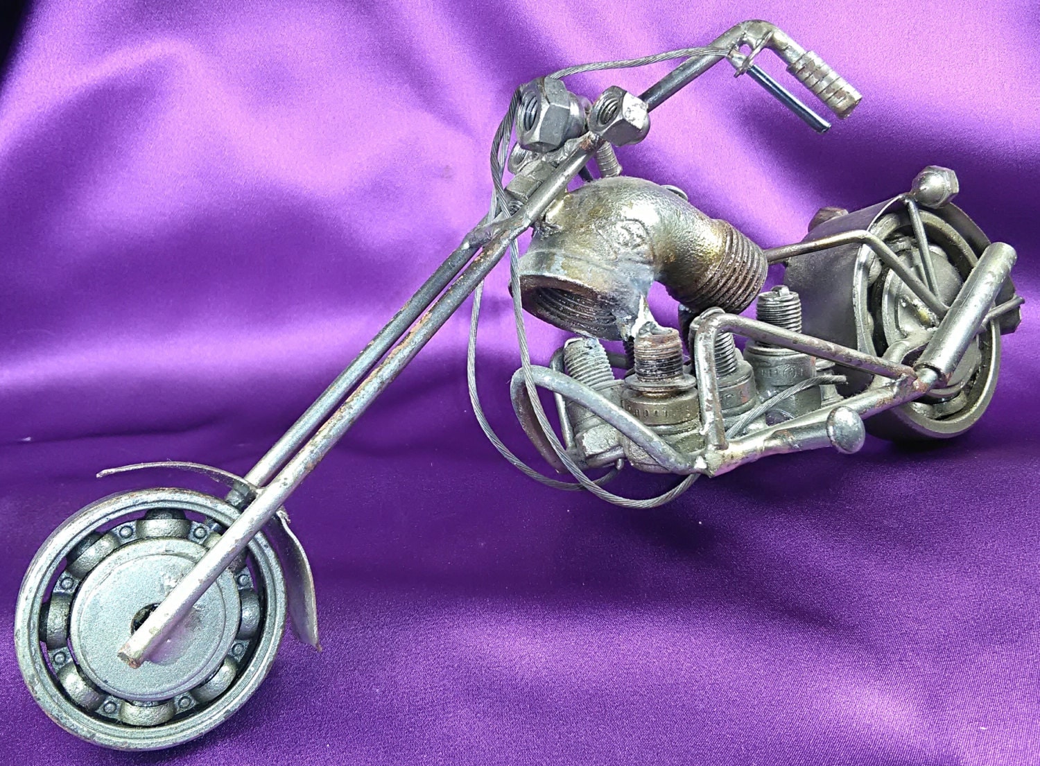 Motorcycle Sculpture Motorcycle Decor Biker Art Harley Man