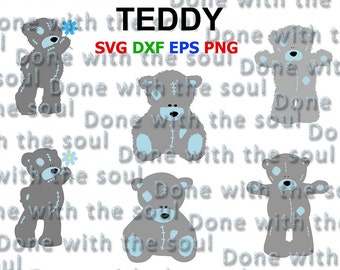 Teddy flower - Teddy bear - Bear layer - Teddy bear vector - Bear cutting files - Svg cutting files - Silhouette files - Cricut design space
