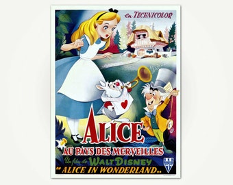 Alice In Wonderland (Alice au pays des merveilles) Vintage Movie Poster Print - French Movie Poster Art
