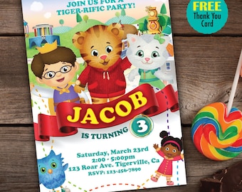 Daniel Tiger Invitation, Printable Daniel Tiger Party, Daniel Tiger Birthday, Daniel Tiger Invite, Boy Invitations, Daniel Tiger