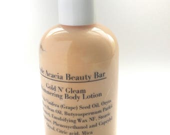 Gold N' Gleam Shimmering Body Lotion• Moisturizer, Body Frosting, Body Cream, Gold, Dry skin, Body Glow, Bronzing Butter, Highlighter