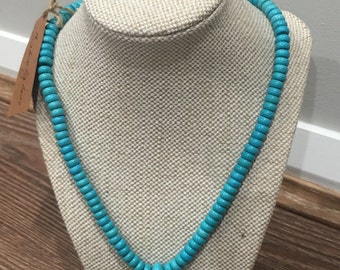 Turquoise Necklace Turtle rondelle