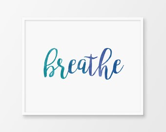 Just breathe sign | Etsy