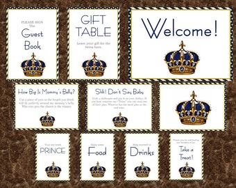 Royal Baby Boy Baby Shower Table Signs Decorations