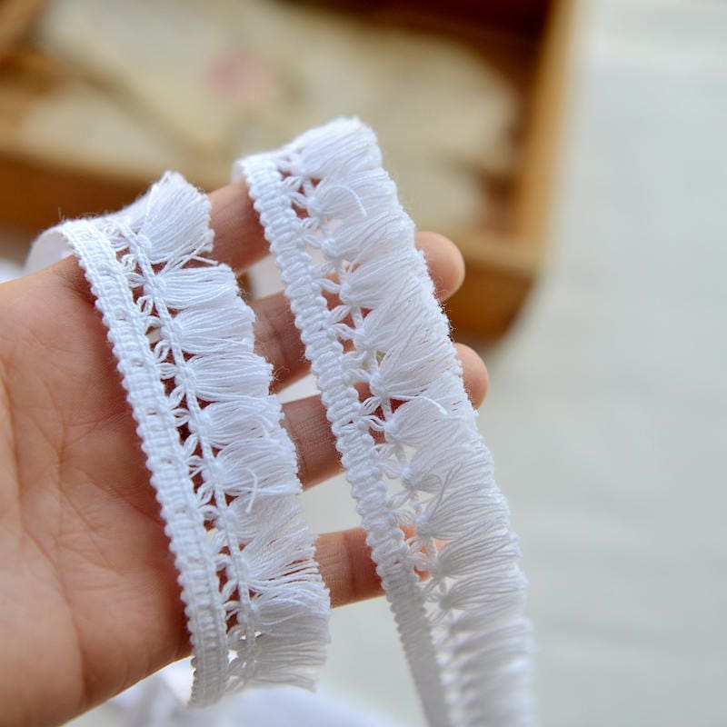 White Fringe Trim Cotton Trims 5 Yards WGCL939