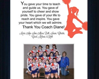 Cheer Coach Gift thank you gift personalized verse picture frame