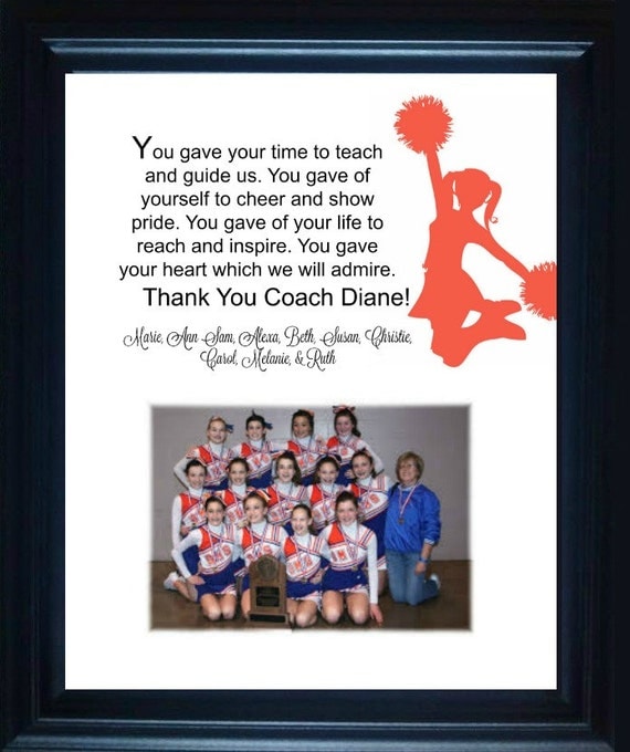 Cheer Coach Gift thank you gift personalized verse picture