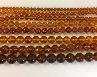 Genuine baltic Amber beads 4MM through 12MM