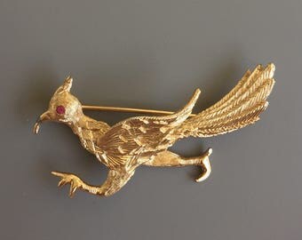 Vintage roadrunner pin/ brooch .