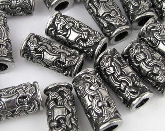 Odin's Raven Pewter Viking Style Bead for Beards, Dreads or Bracelets