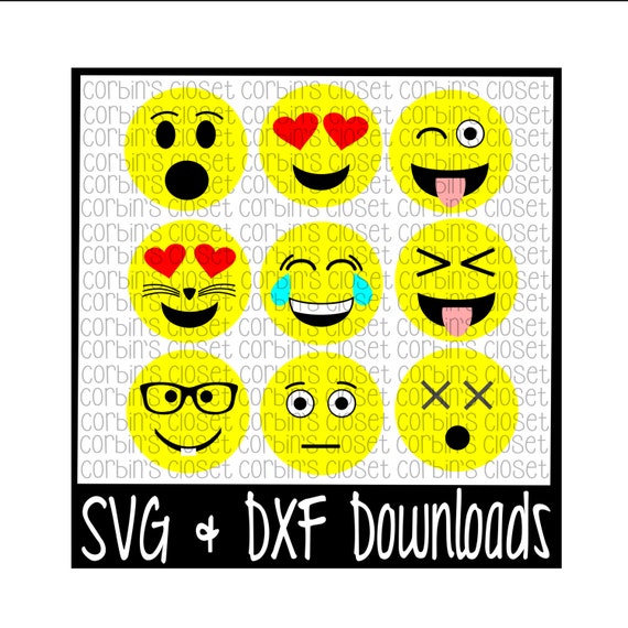 Emoji Faces Mix and Match Cutting File SVG & DXF Files