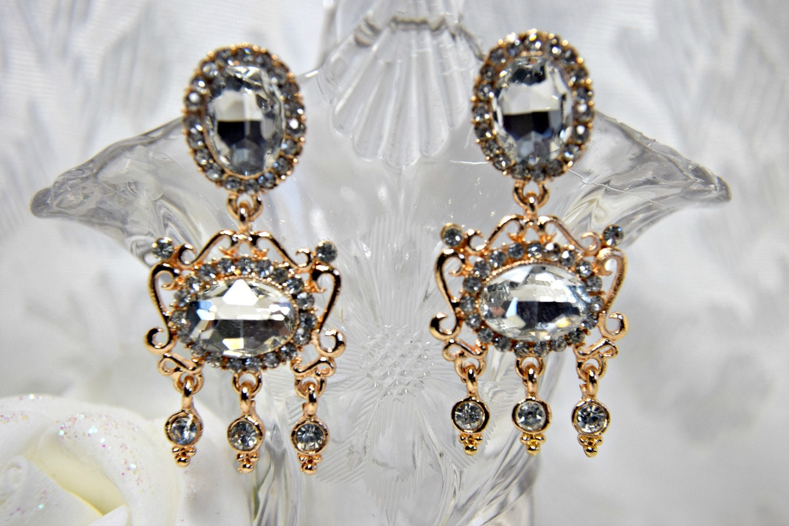 ART DECO earrings GATSBY earrings 1920s Roaring 20s Crystal