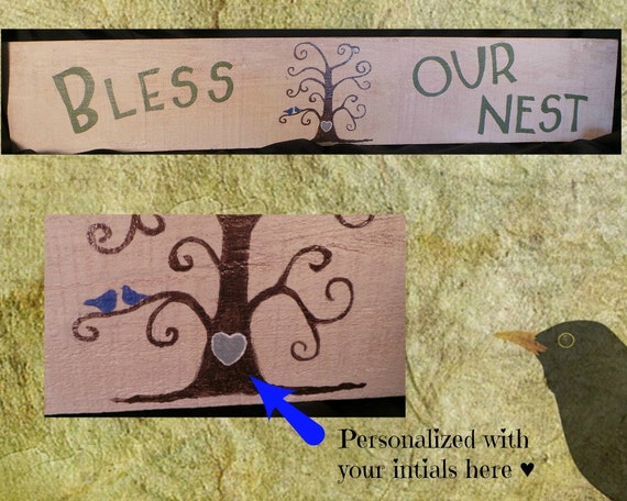 Download Bless Our Nest Sign Personalized Signs Rustic Signs