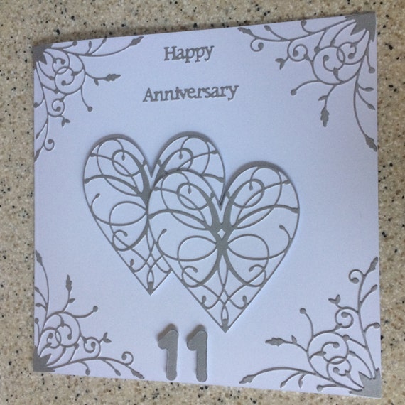 Handmade Steel Wedding Anniversary Card 11th Happy Wedding