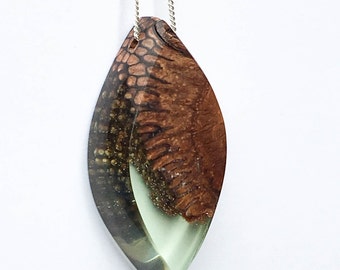 Green Resin and Banksia Pod Necklace, Handmade, Handcrafted, Jewellery, Pendant, Boho Jewelry, Burl, Epoxy Resin, Gift, Surf