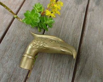 Vintage Brass Eagle Head Walking Stick Handle, Vintage Decor, Brass Ware, Christmas Gift, Vintage Brassware