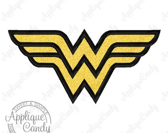 Super Wonder Hero Woman Applique Machine Embroidery Design Digital Font 3x3 4x4 5x5 5x7 6x10 WW INSTANT DOWNLOAD