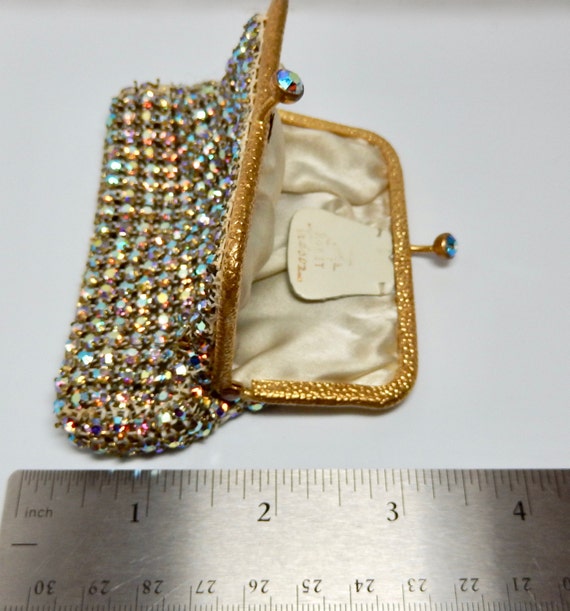 Vintage Koret Rhinestone Coin Purse Aurora Borealis Rhinestone