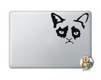 Grumpy Cat Macbook Decal ,MacBook Air 13 Sticker, Macbook Pro 13 Decal, New Macbook decal , Removable Macbook Sticker // QDECALS