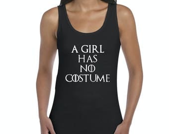 Free Shipping! Blue Tees This Girl Has No Costume Halloween People Best Friend Gift Couples Gifts Women Tank Top Clothes