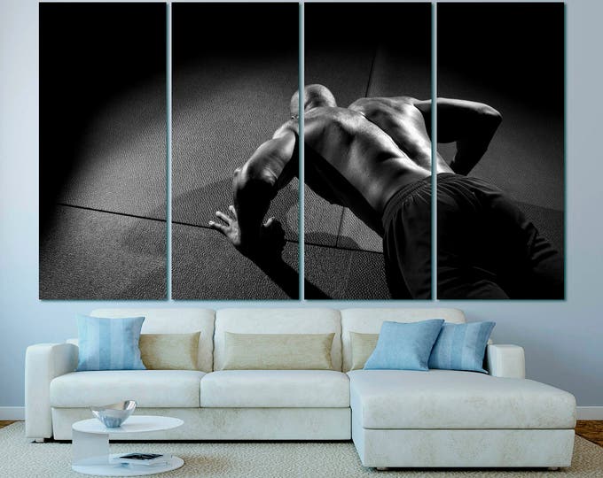 Black and white gym wall decor canvas wall art, fitness motivation canvas wall art, inspirational canvas wall art