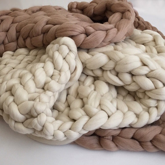 Chunky Throw chunky blanket super chunky yarn by ArtizenHome